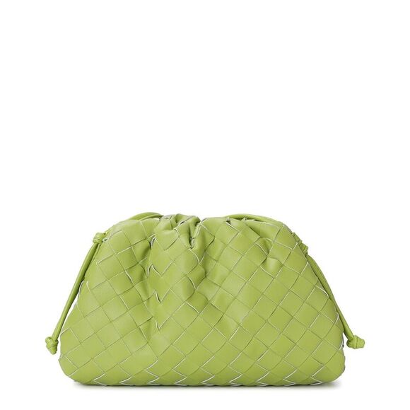 Tiffany & Fred Paris Woven Leather Pouch Shoulder Bag, Green - Picture 1 of 3
